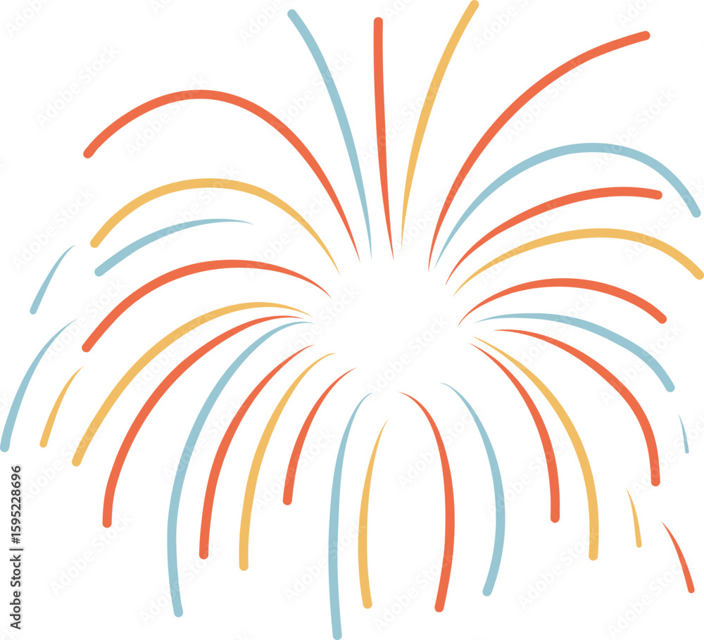 Fireworks Hand Drawn Vector Illustration Fireworks Hand Drawn Vector Illustration