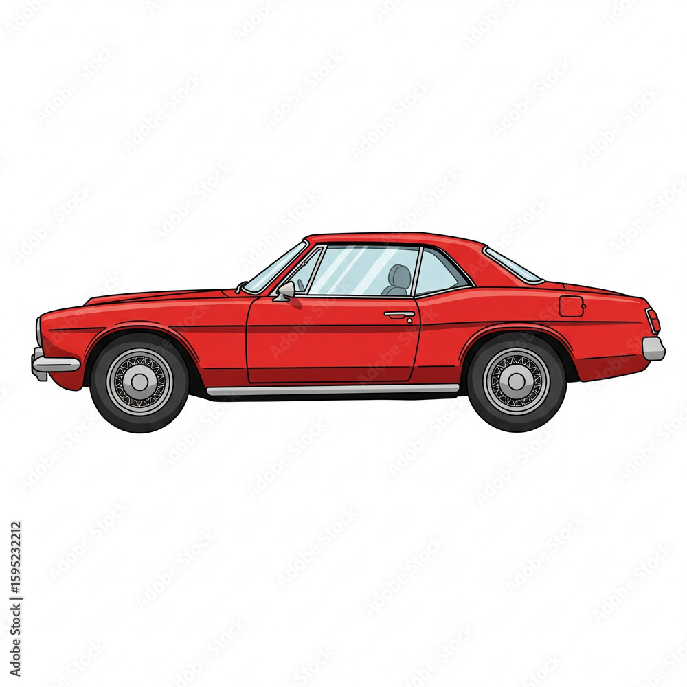 Fototapeta premium red car isolated on white