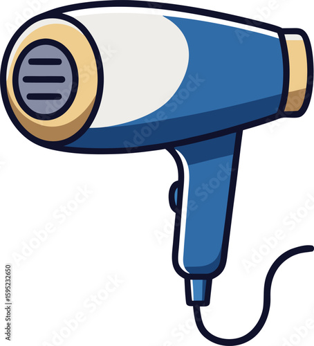 Handheld Hair Dryer Silhouette Side Profile with Nozzle