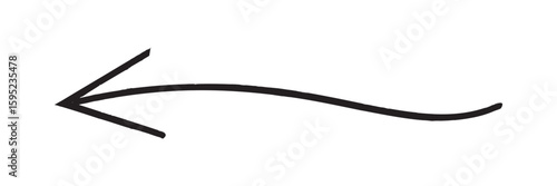 Hand-Drawn Black Ink Brush Arrow – Grunge Style Minimal Vector Illustration.