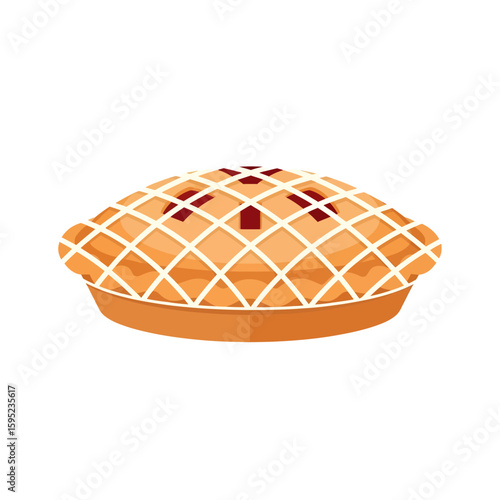 A delicious berry pie with a lattice crust, perfectly baked and ready to serve.