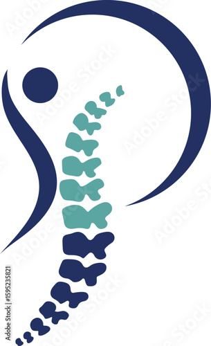 spine logo template vector in whie background