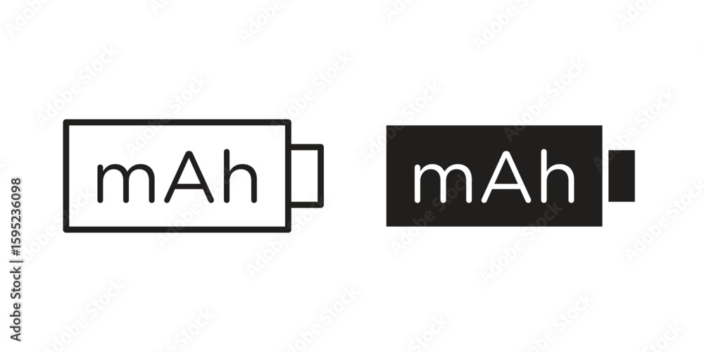 Obraz premium mAh icon set. minimal logotype web element pack.