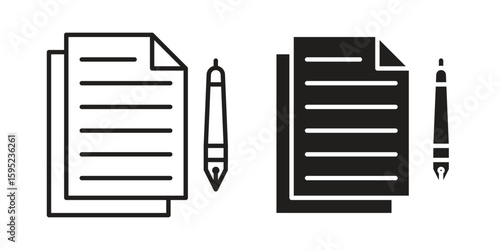 Wills and trusts icon set. minimal logotype web element pack.