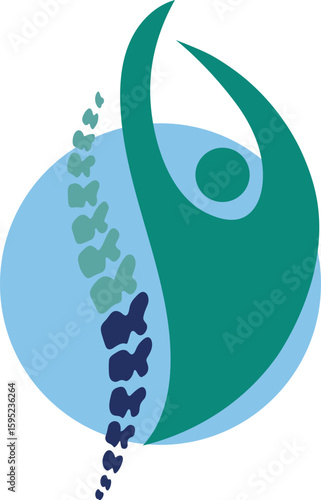 spine logo template vector in whie background