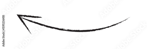 Hand-Drawn Black Ink Brush Arrow – Grunge Style Minimal Vector Illustration.