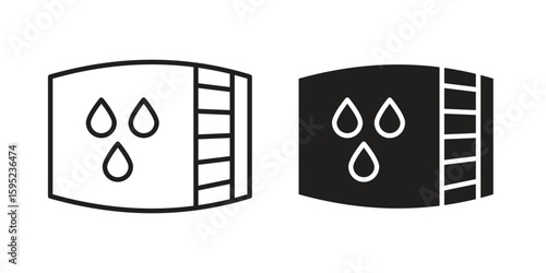 Water tank icon set. minimal logotype web element pack.