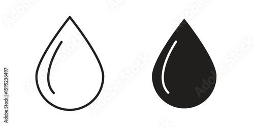 Water drop icon set. minimal logotype web element pack.