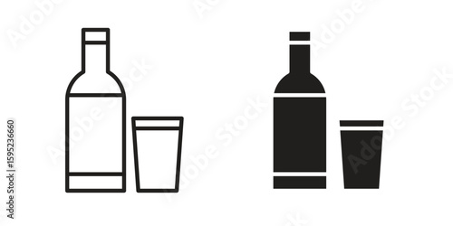 Vodka icon set. minimal logotype web element pack.
