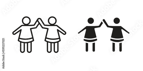 Twin icon set. minimal logotype web element pack.