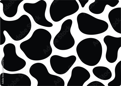 Abstract black and white organic shapes pattern