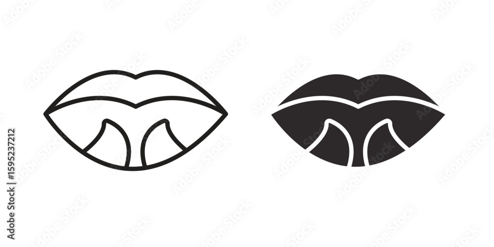 Obraz premium Tonsillitis icon set. minimal logotype web element pack.