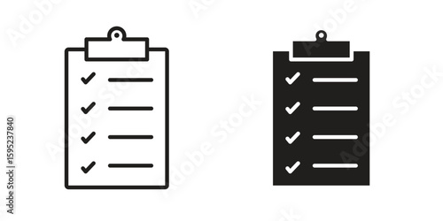 Survey icon set. minimal logotype web element pack.