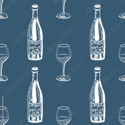 Hand drawn vector seamless pattern trendy italian style dolce vita for invitations, menus design, cards, posters. 