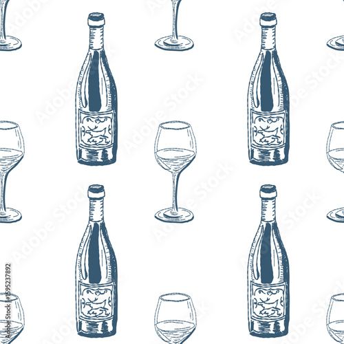Hand drawn vector seamless pattern trendy italian style dolce vita for invitations, menus design, cards, posters. 