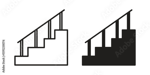 Stairs icon set. minimal logotype web element pack.