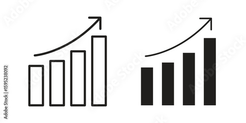 Stagflation icon set. minimal logotype web element pack.