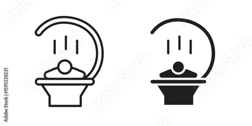 Solarium icon set. minimal logotype web element pack.