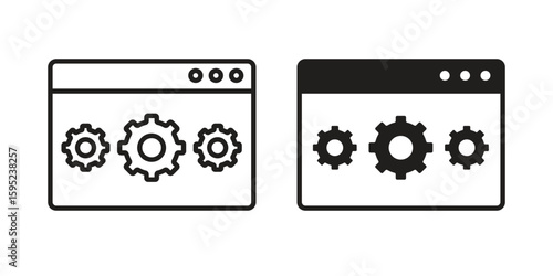 Software icon set. minimal logotype web element pack.