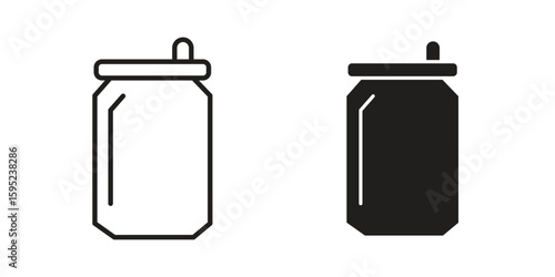 Soda can icon set. minimal logotype web element pack.