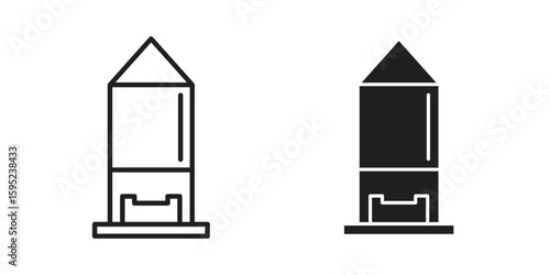 Silo icon set. minimal logotype web element pack.