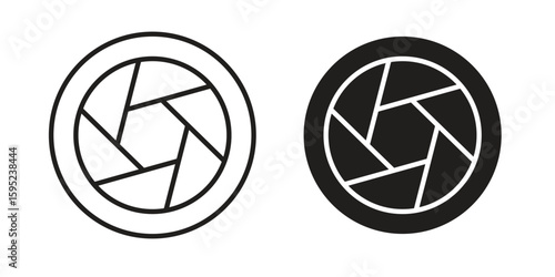 Shutter icon set. minimal logotype web element pack.