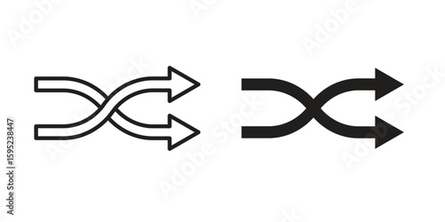 Shuffle icon set. minimal logotype web element pack.