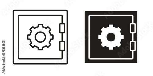 Safe icon set. minimal logotype web element pack.