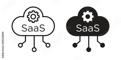 SaaS icon set. minimal logotype web element pack.