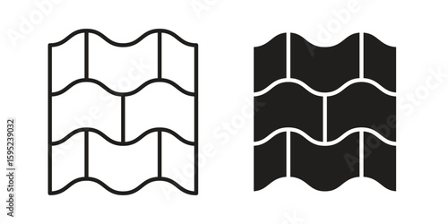 Roof tile icon set. minimal logotype web element pack.