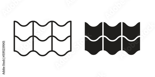 Roof tile icon set. minimal logotype web element pack.