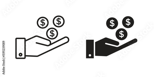 Revenue icon set. minimal logotype web element pack.