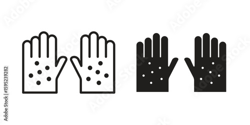 Rash hand icon set. minimal logotype web element pack.