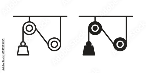 Pulley icon set. minimal logotype web element pack.