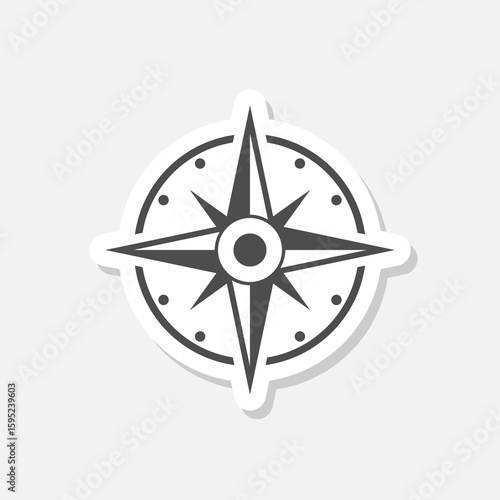 Compass logo icon sticker isolated on gray background