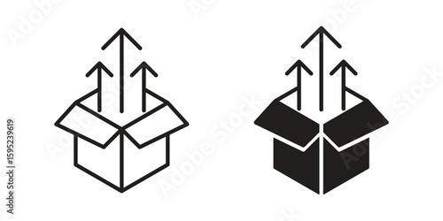 Product release icon set. minimal logotype web element pack.