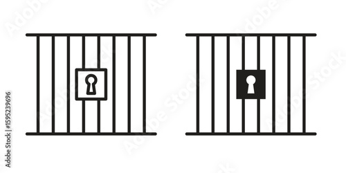 Prison icon set. minimal logotype web element pack.