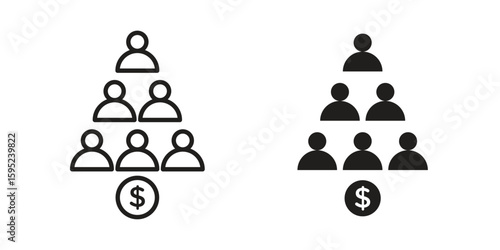 Ponzi scheme icon set. minimal logotype web element pack.