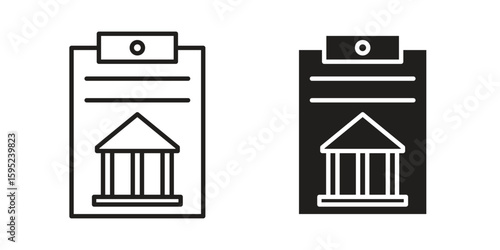 Policy icon set. minimal logotype web element pack.