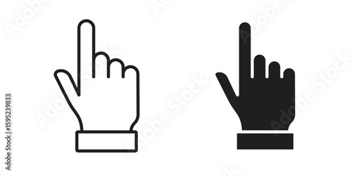 Pointing hand icon set. minimal logotype web element pack.