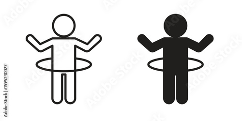 People Hula hop icon set. minimal logotype web element pack.