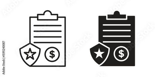 Penalty icon set. minimal logotype web element pack.