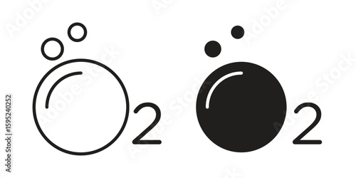 Oxygen O2 icon set. minimal logotype web element pack.