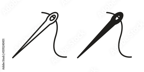 Needle icon set. minimal logotype web element pack.