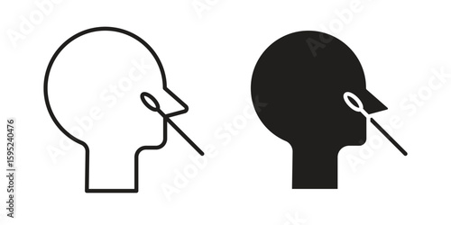 Nasal swab icon set. minimal logotype web element pack.