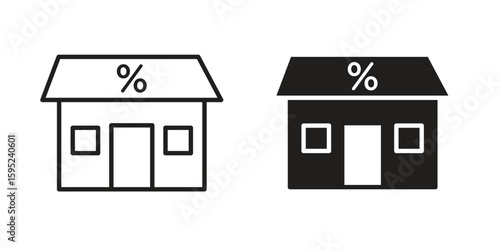 Mortgage rate icon set. minimal logotype web element pack.