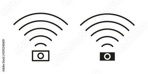 Motion sensor icon set. minimal logotype web element pack.