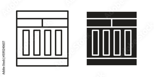 Mood board icon set. minimal logotype web element pack.