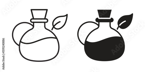 Massage oil icon set. minimal logotype web element pack.