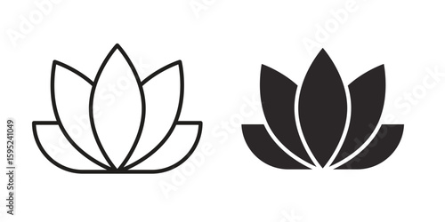 Lotus flower icon set. minimal logotype web element pack.